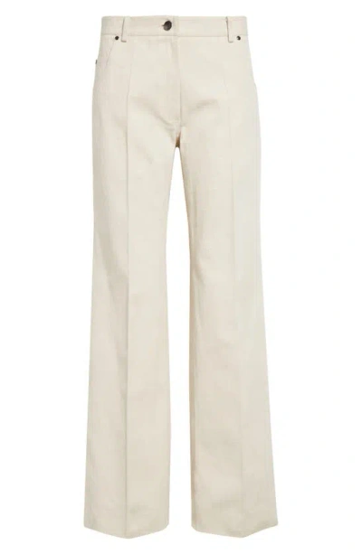 Gia Studios Wide Leg Cotton & Linen Pants In Cream