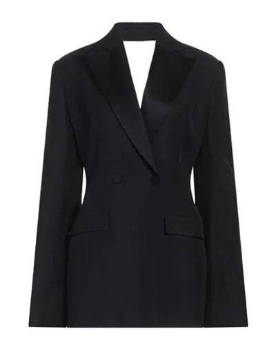 Gia Studios Woman Blazer Black Size 6 Viscose, Linen, Rayon