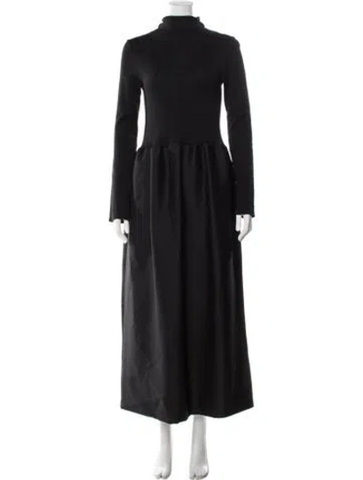 Pre-owned Gia Studios Wool Long Dress In Black