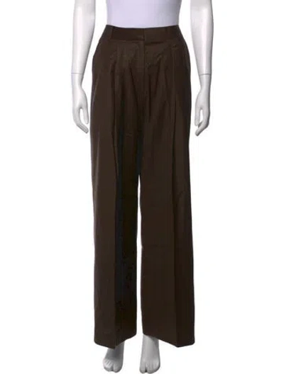 Pre-owned Gia Studios Wool Wide Leg Pants In Brown