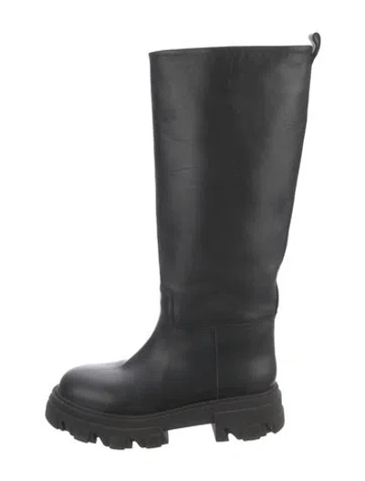 Pre-owned Gia X Pernille Teisbaek Leather Rain Boots In Black