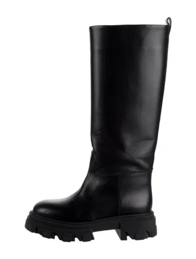 Pre-owned Gia X Pernille Teisbaek Leather Rain Boots In Black