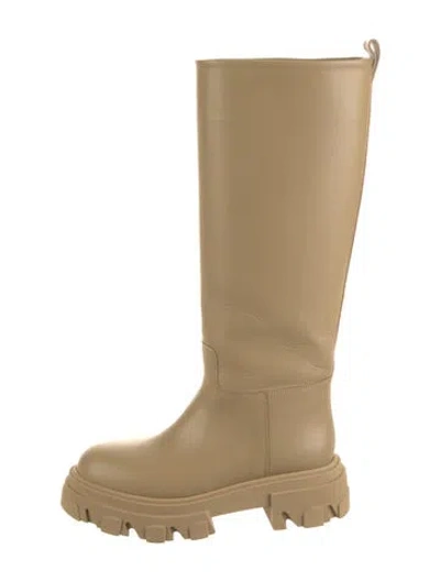 Pre-owned Gia X Pernille Teisbaek Leather Rain Boots In Neutral