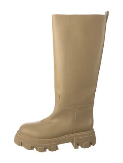 Pre-owned Gia X Pernille Teisbaek Leather Rain Boots In Neutral