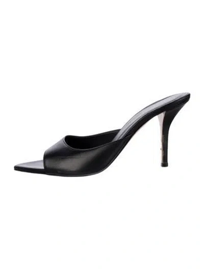 Pre-owned Gia X Pernille Teisbaek Leather Slides In Black