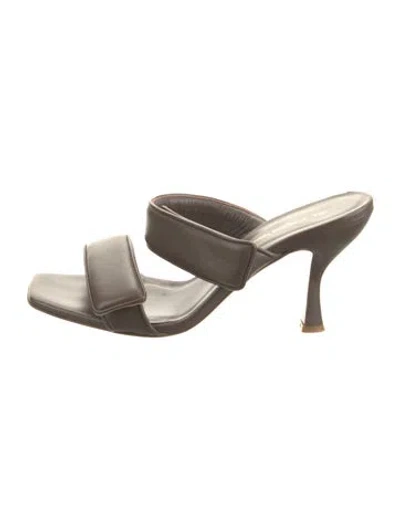 Pre-owned Gia X Pernille Teisbaek Leather Slides In Brown