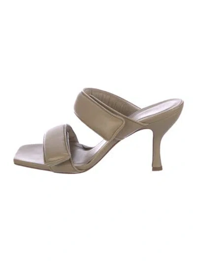 Pre-owned Gia X Pernille Teisbaek Leather Slides In Brown