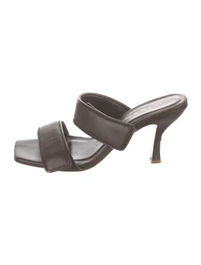 Pre-owned Gia X Pernille Teisbaek Leather Slides In Brown