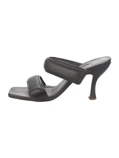 Pre-owned Gia X Pernille Teisbaek Leather Slides In Gray