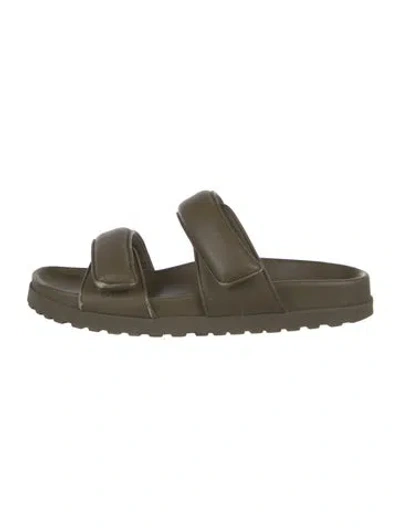 Pre-owned Gia X Pernille Teisbaek Leather Slides In Green