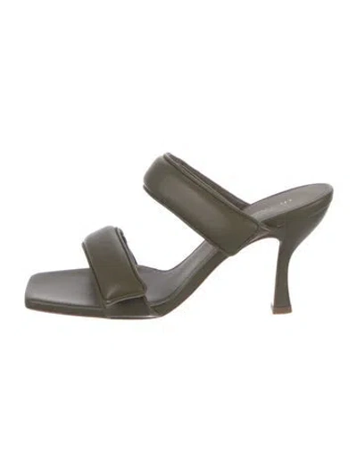 Pre-owned Gia X Pernille Teisbaek Leather Slides In Green