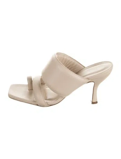 Pre-owned Gia X Pernille Teisbaek Leather Slides In Neutral