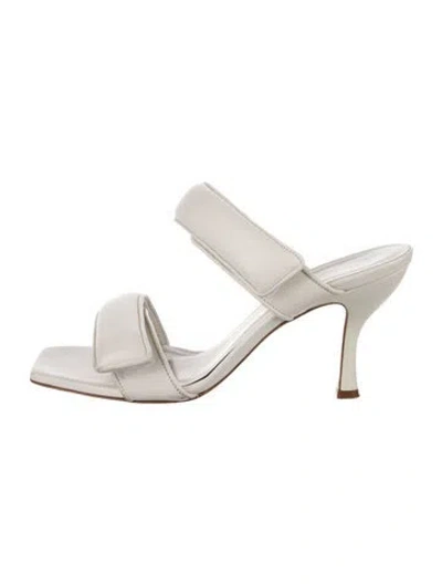 Pre-owned Gia X Pernille Teisbaek Leather Slides In Neutral