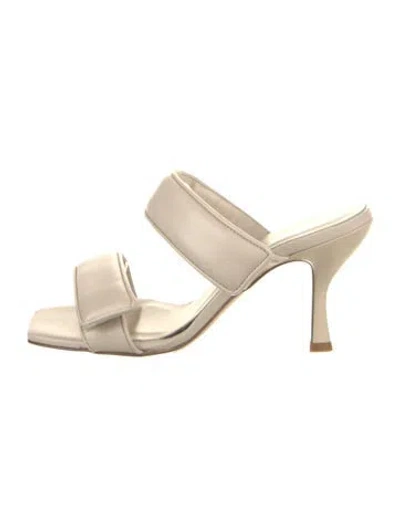 Pre-owned Gia X Pernille Teisbaek Leather Slides In Neutral