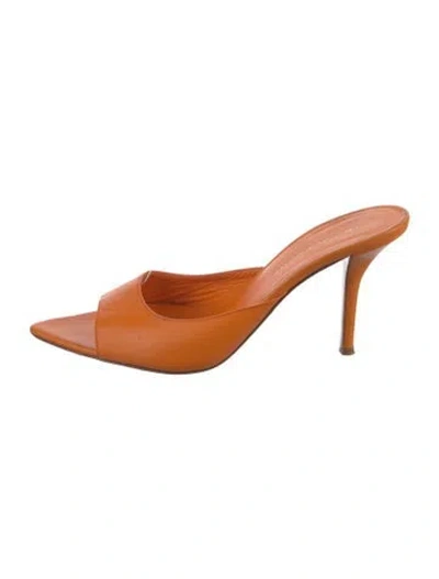Pre-owned Gia X Pernille Teisbaek Leather Slides In Orange