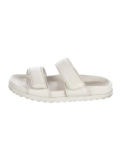 Pre-owned Gia X Pernille Teisbaek Leather Slides In White