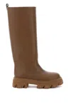 Gia X Pernille Teisbaek 40mm Leather Combat Boots In Brown