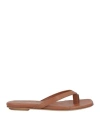 Gia X Pernille Teisbaek Woman Toe Strap Sandals Brown Size 11 Soft Leather