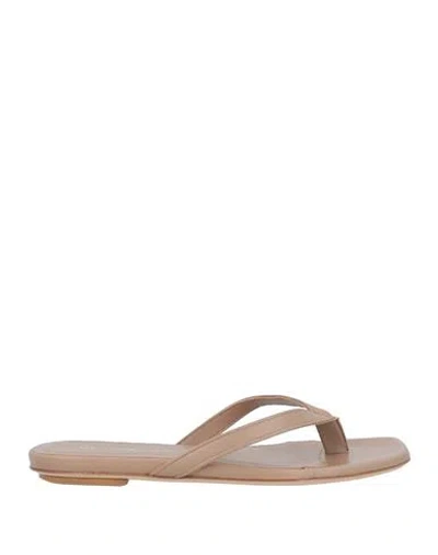 Gia X Pernille Teisbaek Woman Toe Strap Sandals Light Brown Size 11 Soft Leather In Beige