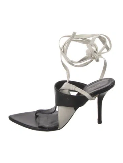 Pre-owned Gia X Silvia Tcherassi Leather Colorblock Pattern Gladiator Sandals In Multi