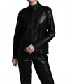 Giacca Lusso Curved Hem Shirt Jacket In Black In Black