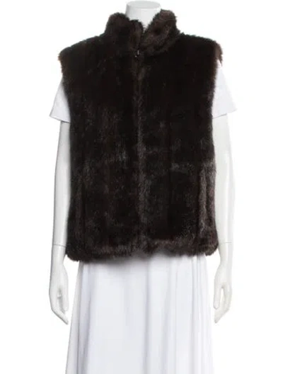 Pre-owned Giacca Lusso Faux Fur Jacket In Black