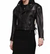 Giacca Lusso Volume Sleeve Moto Jacket In Black In Black