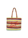 Giada Benincasa Striped-pattern Embroidered Tote Bag In Multi