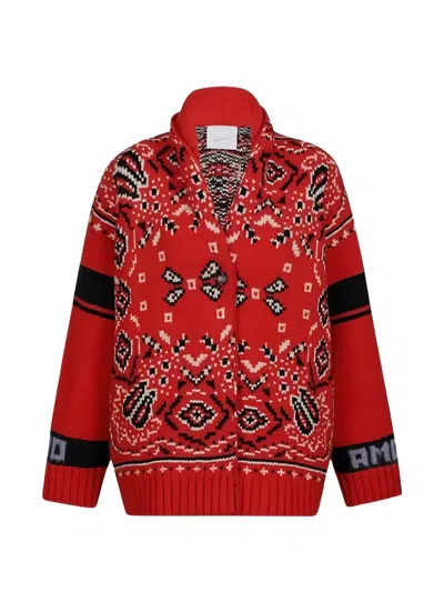 Giada Benincasa Bandana-print Knit Cardigan In Red