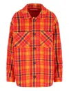Giada Benincasa Checked Wool Shirt Jacket In Orange