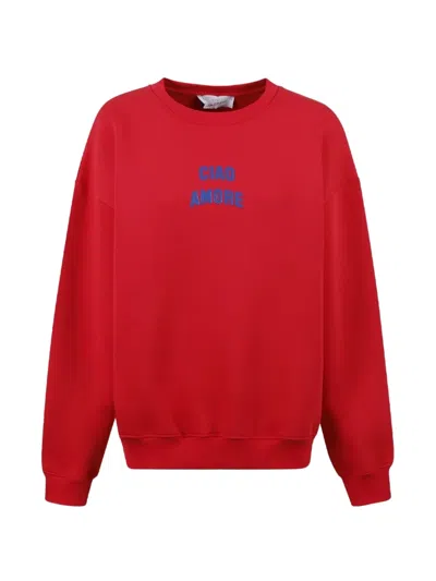 Giada Benincasa Ciao Amore Embroidered Sweatshirt In Red
