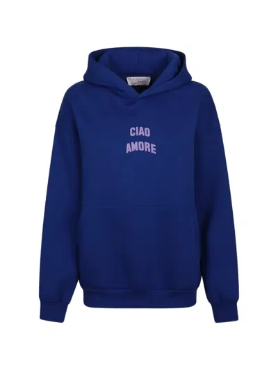 Giada Benincasa Ciao Amore Logo-print Hoodie In Blue