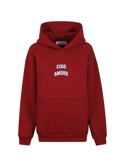 Giada Benincasa Ciao Amore Logo-print Hoodie In Red