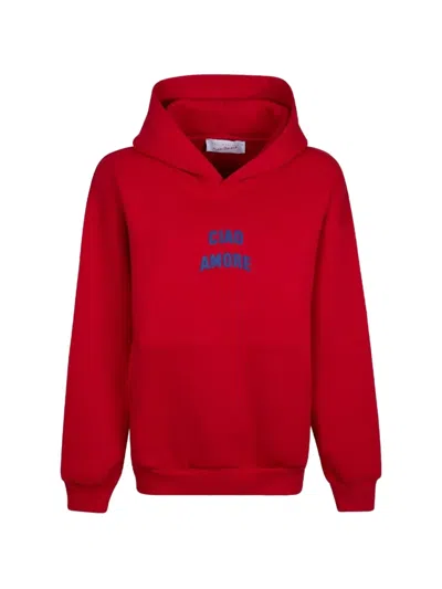 Giada Benincasa Ciao Amore Long-sleeve Hoodie In Red