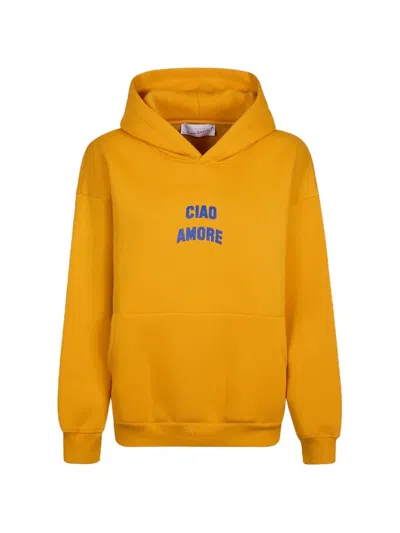Giada Benincasa Ciao Amore Puffy-logo Hoodie In Gold