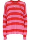 Giada Benincasa Ciao Amore Striped Knit Sweater In Pink