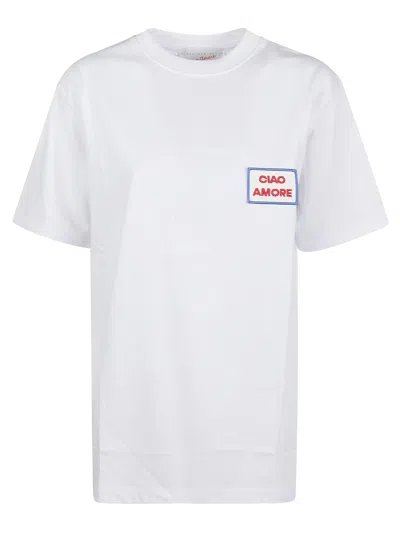 Giada Benincasa White Crewneck Patch T-shirt