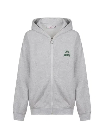Giada Benincasa Ciao Amore Zip-up Hoodie In Gray