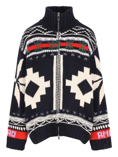 GIADA BENINCASA FAIRISLE-PATTERN ZIP-FASTENING CARDIGAN