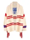 Giada Benincasa Fringed-sleeve Patch-pocket Cardigan In White
