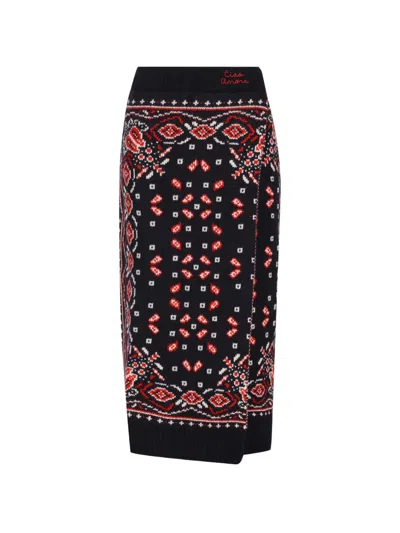 Giada Benincasa Gonna Soho Bandana-print Midi Skirt In Blue