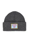Giada Benincasa Ribbed-knit Logo-patch Beanie Hat In Gray
