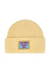 Giada Benincasa Ribbed Patch Beanie In Yellow