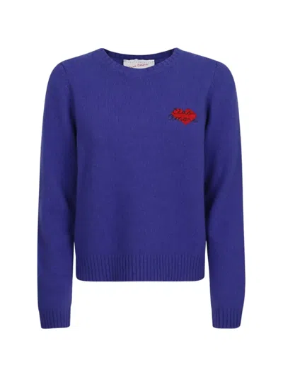 Giada Benincasa Heartbeat Crew-neck Sweater In Blue