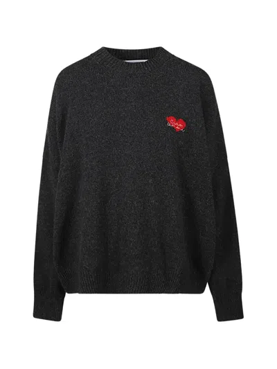 Giada Benincasa Heartbeat Heart-embroidered Sweater In Black