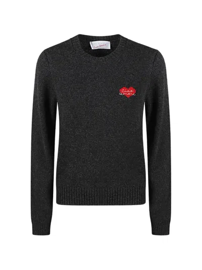 Giada Benincasa Heartbeat Heart-embroidered Sweater In Gray
