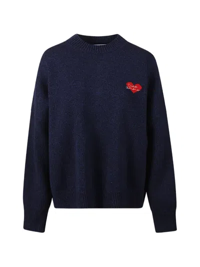 Giada Benincasa Heartbeat Heart-motif Sweater In Blue
