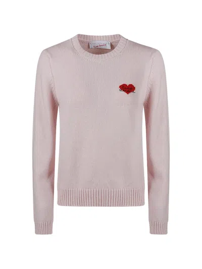 Giada Benincasa Heartbeat Intarsia-knit Sweater In Pink