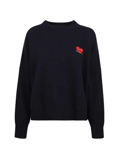Giada Benincasa Heartbeat Logo-embroidered Sweater In Blue