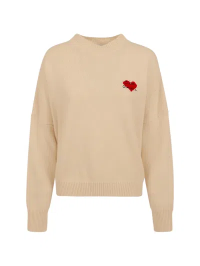 Giada Benincasa Heartbeat Logo-embroidered Sweater In Neutral